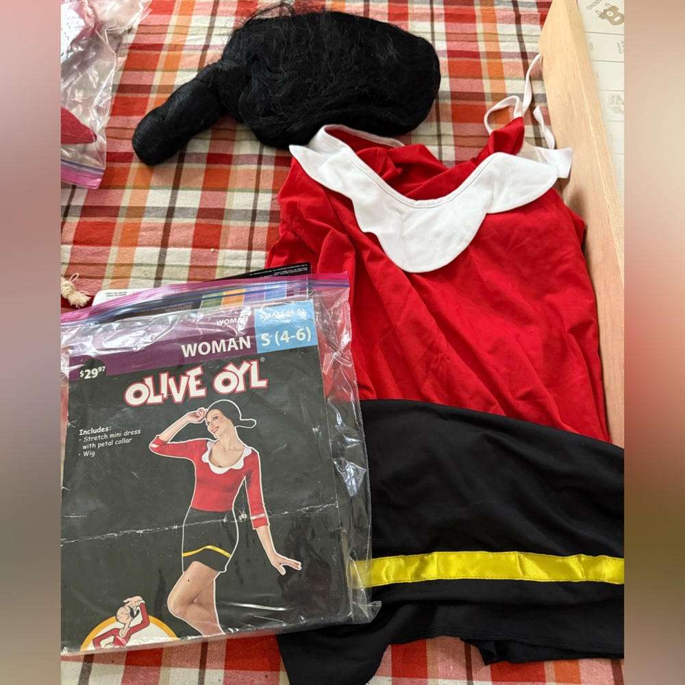FUN WORLD Olive Oyl Adult Halloween Vintage Costume size small/ medium 2-8